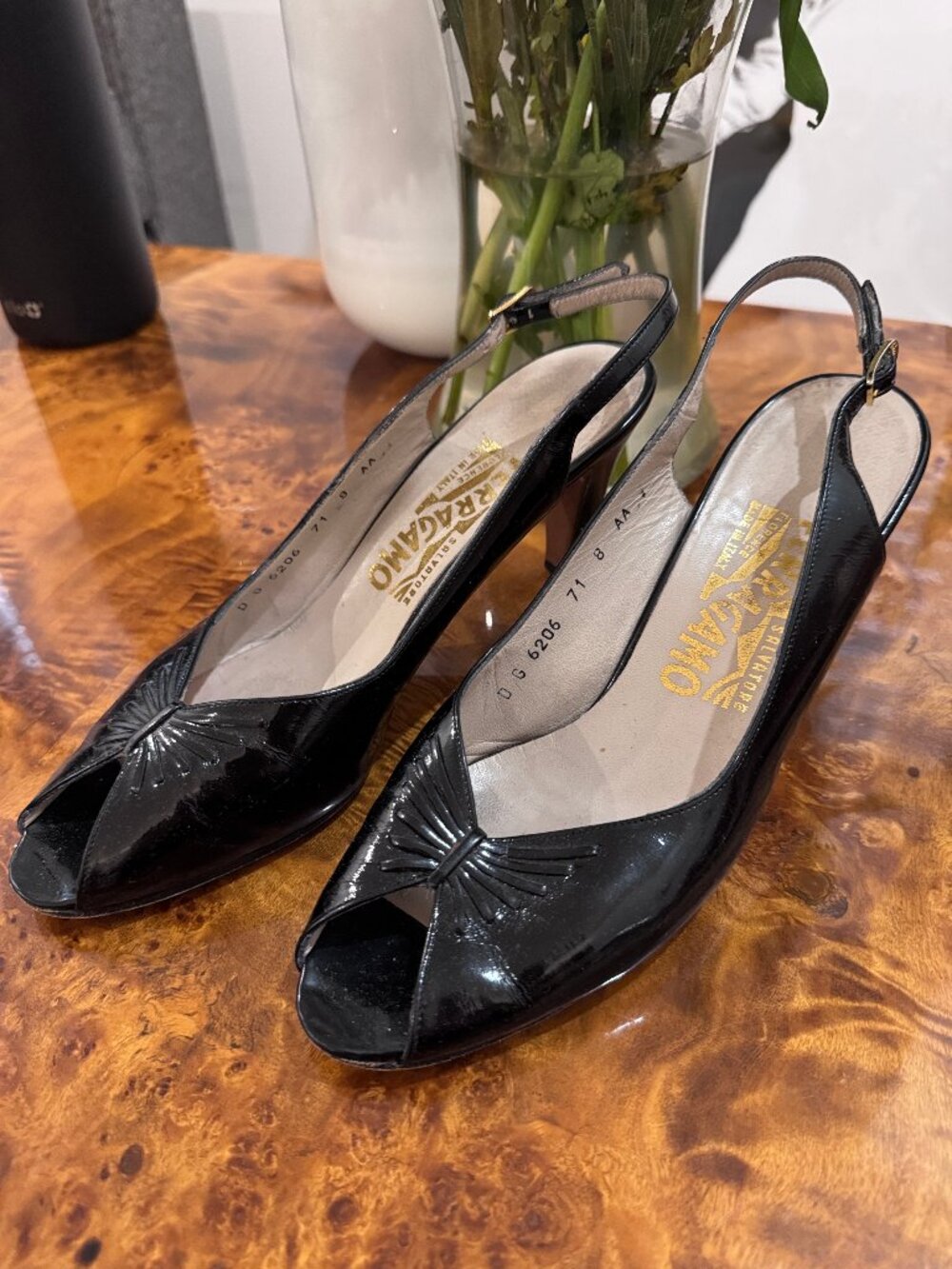 Vintage 90s Ferragamo Heels - Size 8